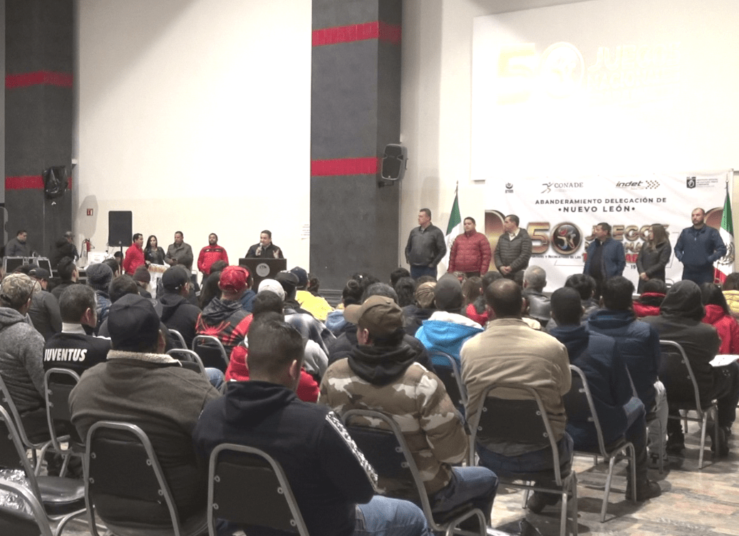 INDET de Nuevo León llevo a cabo los honores de abanderamiento de su delegación.