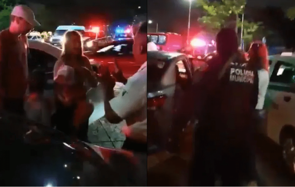 Los taxistas acorralaron al chofer de la aplicación hasta obligarlo a bajar de la unidad y a los pasajeros.