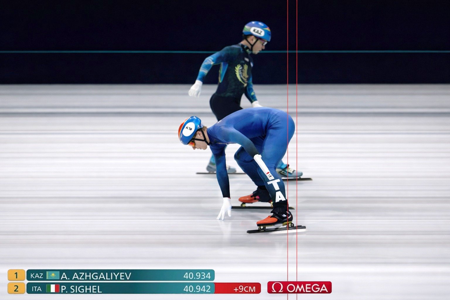 Victoria dramática de Azhgaliyev en los 500 metros